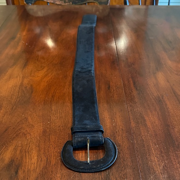 Vintage 1980’s Bergdorf Goodman private label Black Suede Belt in size S